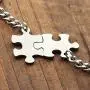 JOVIVI Free Engraving - Personalized Custom Stainless Steel Puzzle Couple Necklace/Keychain Jewelry Set - Valentines Day Best Friend Lover Gift