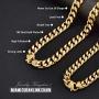 Jewelry Kingdom 1 Cuban Link Chain Necklace Bracelet for Men and Women 18K Gold High Polish Stainless Steel Diamond Cut Curb Link Chain with Cast Flower Clasp 12MM 8inches to 30inches