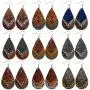16 Pairs Leather Earrings for Women Girls Teardrop Leaf Flower Leopard Print Petal Drop Earrings Antique Lightweight Leather Earring Set