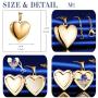MicLee Heart Shape Photo Locket Pendant Necklace Stainless Steel Chain 19.7 Inch for Women