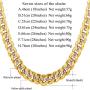 U7 Men Unisex Two-Tone Jewelry 6mm-9mm Wide Platinum & 18K Gold Plated Cuban Chain Necklace (18'',20'',22'',24'',26'',28'',30'')