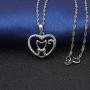 Kitty Cat Necklace for Women and Girls by Ginger Lyne Sterling Silver Heart Little Kitten Pendant Includes Rolo Chain Paw Print Collection