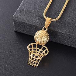 Stainless Steel Basketball Memorial Urn Jewellery Pendant Hold Cremation Keepsake Necklace for Ashes