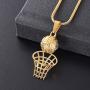 Stainless Steel Basketball Memorial Urn Jewellery Pendant Hold Cremation Keepsake Necklace for Ashes