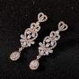 SWEETV Wedding Chandelier Earrings for Brides Women, Long Bridal Drop Dangling Earrings for Wedding Prom Pageant, Vintage style