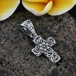 Shop LC Delivering Joy 925 Sterling Silver Flower Prayer Faith Cross Pendant Necklace Fashion Costume Promise Stylish Easter Gifts Jewelry for Women