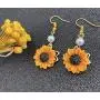 BELUCKIN Fashion Sunflower Leaf Pendant Necklace for Women Yellow Enamel Daisy Sun Flower Necklace Dangle Earrings Jewelry Set Gift BELUCKIN Fashion Sunflower Leaf Pendant Necklace for Women Yellow Enamel Daisy Sun Flower Necklace Dangle Earrings Jewelry Set Gift
