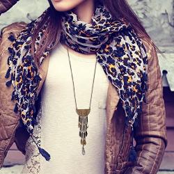 SPUNKYsoul Long Boho Chic Beaded Faceted Fringe Tassel Fashion Statement Necklace for Women Bohemian Collection