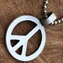 Peace Sign Jewelry Hippie Reggae Disco 70s Fashion Peace Symbol protection Amulet Pewter Pendant Necklace Charm Mens Womens Girls Boys Unisex for men women girls boys gay w Silver Ball Chain