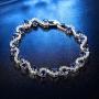 Almusen Fashion S-Type Copper Cubic Zirconia Tennis Bracelet Plated Silver Bracelets for Women Jewelry Gifts for Women Party/Anniversary Day/Birthday