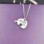 Charm.L Grace 3 Piece of Big Sis Middle Sis Lil Sister Necklace Keychain Set Heart Shape Puzzle