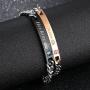 MMTTAO 2Pcs Couple Bracelet for His and Her Matching Sets Cubic Zirconia Titanium Stainless Steel Friendship Relationship Personalized Distance Chain Bracelet for Women Men Lover Promise Jewelry Gifts