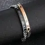 MMTTAO 2Pcs Couple Bracelet for His and Her Matching Sets Cubic Zirconia Titanium Stainless Steel Friendship Relationship Personalized Distance Chain Bracelet for Women Men Lover Promise Jewelry Gifts