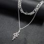 Crazy Feng Gold Snake Necklace for Women Silver Snake Pendant Necklace Serpent Layered Snake Necklace Dainty Snake Jewelry