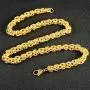 Jewelry Kingdom 1 Byzantine Chain Necklace or Bracelet for Men and Women, Thick of 8mm, Length of 7-30inches (Color of 14K Gold or Sterling Silver) Jewelry Kingdom 1 Byzantine Chain Necklace or Bracelet for Men and Women, Thick of 8mm, Length of 7-30inches (Color of 14K Gold or Sterling Silver)