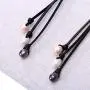 3 Cultured Pearls Pendant Necklace on Suede Leather Cord Beaded Y-Shaped Jewelry for Women by Aobei 3 Cultured Pearls Pendant Necklace on Suede Leather Cord Beaded Y-Shaped Jewelry for Women by Aobei