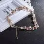 Sparlking Banquet Wedding Bride Pearl Leaves Necklace Earrings Jewelry Set with Crystal Gorgeous Neckalce for Women Party Jewelry
