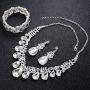 ORAZIO Rhinestone Wedding Necklace and Earrings Jewelry Sets for Women with Bridal Bracelet Necklace Set Bridesmaid Jewelry