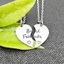 RAMESON 2 PCS BFF Necklace Gift Best Friends Forever Always Angel Together Forever Never Apart Puzzle Heart Pendant Set of 2 Gifts Friendship Handmade Jewelry for His and Her