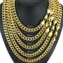 Fashion kimi2 N347a- Vacuum Coating 18k Gold Filled 11mm Classic Necklace Jewelry for Mens