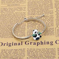 BAUNA Panda Gifts Cute Animal Panda Bear Jewelry Sometimes I Just Want to Be a Panda So I Could Eat and Sleep all Day and Still be Cute Funny Keychain Gifts (panda bracelet)