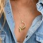 MyNameNecklace Personalized Custom Linda Circle Pendant Necklace with Diamond in Sterling Silver 925 or Gold Plating - Custom Jewelry Gift for Her
