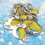 lauhonmin 3pcs Big Sis Middle Sis Little Sis Love Heart Charm Pendant Bracelet Set Family Jewelry Gift for Sister