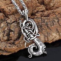 GuoShuang Viking Norse Charm Knot Pagan The Ringerike Dragon Scandinavian Necklace Norse Jewelry