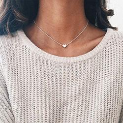 Osemind Heart Choker Necklace, Circle Choker Necklace, Star Choker Necklace, Gold Silver Dainty Choker Necklace for Women Girls Delicate Necklace Jewelry Gift