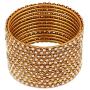 Touchstone ''Golden Bangle Collection Indian Bollywood Stunning Clear Rhinestone Embellished Thin Charming Look Designer Jewelry Bangle Bracelets Set of 12 for Women in Antique Gold Tone.