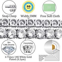 TOPGRILLZ Diamond Choker Tennis Necklace for Women 1 Row 3-6mm 14K Gold Plated Iced Out Cubic Zironia Tennis Chain for Men Customized Link Clasp