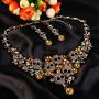 EVER FAITH Womens Crystal Gothic Skulls Stars Statement Necklace Earrings Set