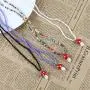 Pingyongchang Cute 4pcs Colorful Beads Chain Dainty Mushroom Shape Pendant Necklace Set Sweet Fresh Vegetables Mushroom Choker Jewelry Set for Women Girls Men