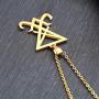 FAANCU Satanic Pendant Necklaces Sigil of Lucifer Leviathan Cross Seal of Satan Symbol Stainless Steel Necklace Chain, 20/24inch