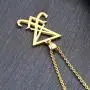 FAANCU Satanic Pendant Necklaces Sigil of Lucifer Leviathan Cross Seal of Satan Symbol Stainless Steel Necklace Chain, 20/24inch