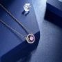 beautlace Birthstone Necklaces/Stud Earrings/Rings/Bracelets/Jewelry Sets Silver Plated Round Shape Birthstone Pendant Jewelry Birthday Gifts for Men and Women