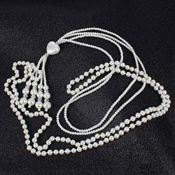 Multi Layer White Simulated pearl Strands Necklace Costume Jewelry Set For Women Necklace And Earrings