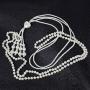 Multi Layer White Simulated pearl Strands Necklace Costume Jewelry Set For Women Necklace And Earrings