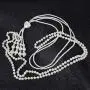 Multi Layer White Simulated pearl Strands Necklace Costume Jewelry Set For Women Necklace And Earrings Multi Layer White Simulated pearl Strands Necklace Costume Jewelry Set For Women Necklace And Earrings