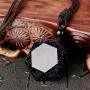HERLANKKI Black Obsidian/Blue Sandstone Star of David Necklace Hexagram Amulet Gemstone Pendant Jewish Religious Jewelry for Men Women