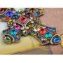 Alilang Ornate Antique Golden Tone Colorful Rhinestone Cross Pendant Necklace Alilang Ornate Antique Golden Tone Colorful Rhinestone Cross Pendant Necklace