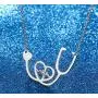 SXNK7 Stainless Steel Nurse Doctor Medical Stethoscope Chain Bijoux Collier EKG Heartbeat Love You Necklaces SXNK7 Stainless Steel Nurse Doctor Medical Stethoscope Chain Bijoux Collier EKG Heartbeat Love You Necklaces