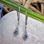 Dazzlingrock Collection 10K Round Gemstone & White Diamond Ladies Dangling Drop Earrings, White Gold Dazzlingrock Collection 10K Round Gemstone & White Diamond Ladies Dangling Drop Earrings, White Gold