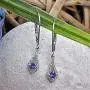 Dazzlingrock Collection 10K Round Gemstone & White Diamond Ladies Dangling Drop Earrings, White Gold