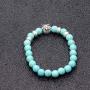 Teacher Gift,8mm Natural Turquoise Owl Braided Rope Bracelet For Women Bohemian Jewelry Gift