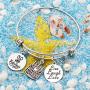 lauhonmin Birthday Gifts for Her Bangle Bracelets Live Laugh Love for 10th to 70th