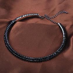 Santfe Rhinestone Crystal Choker Necklace Costume Jewelry for Wedding Prom Party