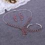 FANZE Womens Prong All Teardrop Cubic Zirconia Gorgeous Wedding Bridal Y-Necklace Dangle Earrings Jewelry Set