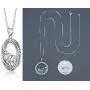 Leafael ''Ocean Wave Crystal Necklace Aquamarine Blue Green Multi Stone Circle Pendant Womens Jewelry, Silver Tone, 18''+2 Leafael ''Ocean Wave Crystal Necklace Aquamarine Blue Green Multi Stone Circle Pendant Womens Jewelry, Silver Tone, 18''+2