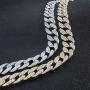 KOSMOS-LI CZ Rhinestone Choker Necklace for Women Jewelry Hip Hop Cuban Link Chain